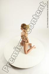 Nude Woman White Kneeling poses - ALL Slim long blond Multi angle poses Pinup